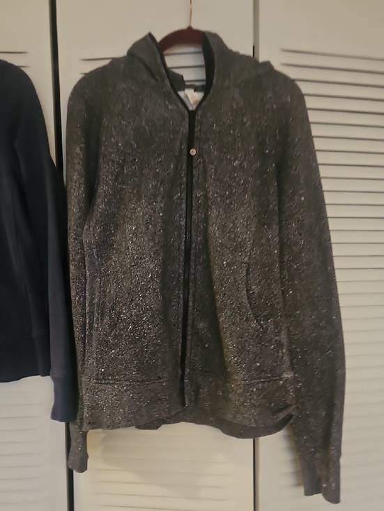 lululemon athletica Sweaters - lululemon athletica Metallic Gray Hooded Zip Sweater